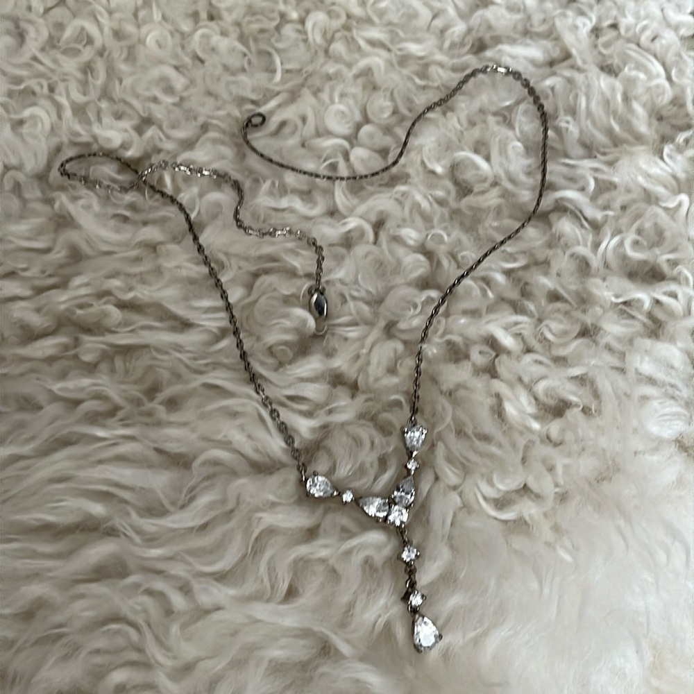 NWOT sterling & cubic necklace